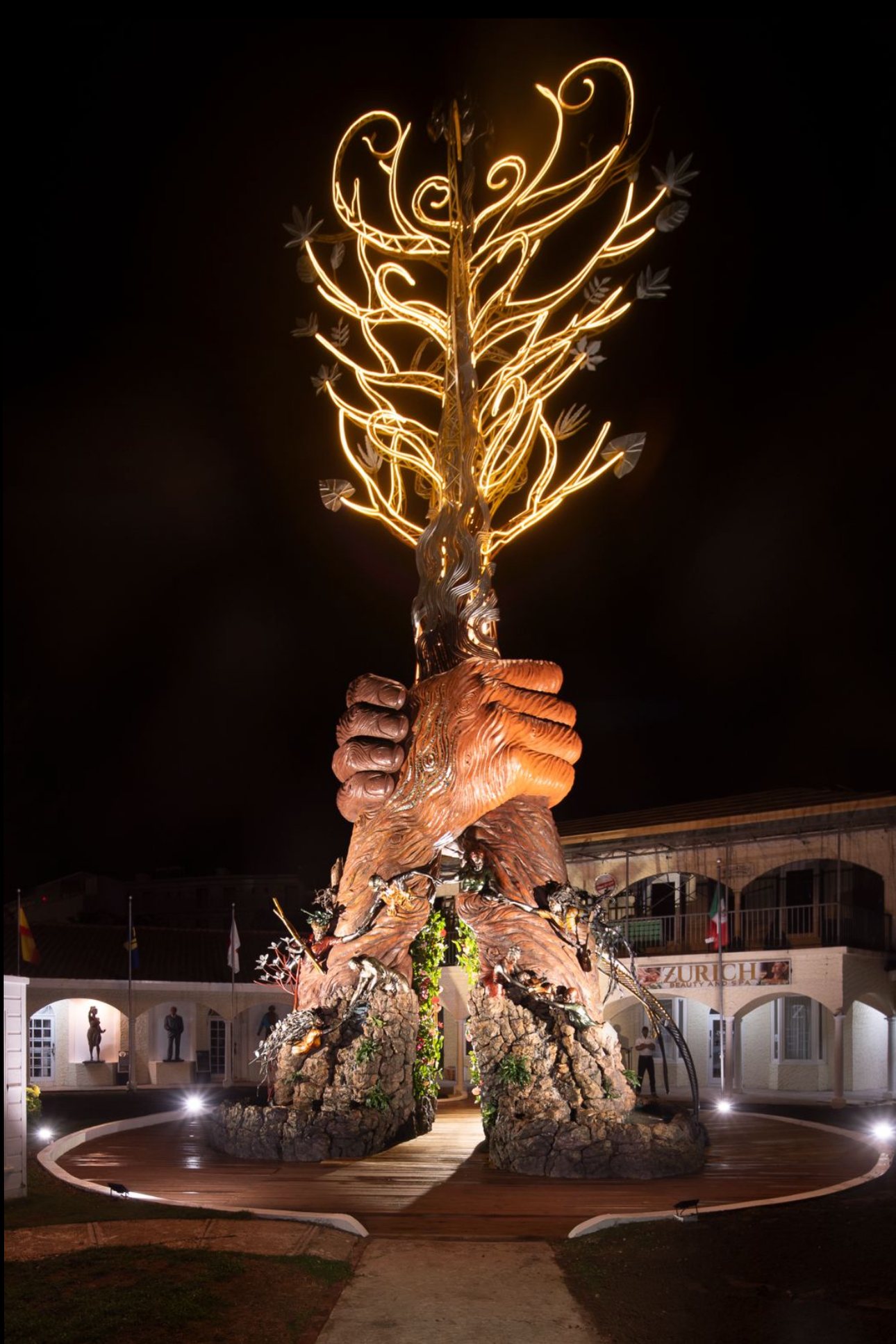 The monument at night